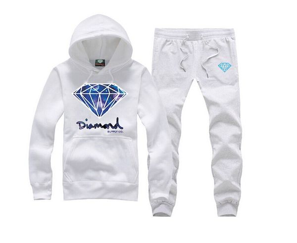 

s-5xl new set diamond supply co hoodie sweatshirt fashion hip hop new rock hooded+pants pullover sportswear clothes, Black