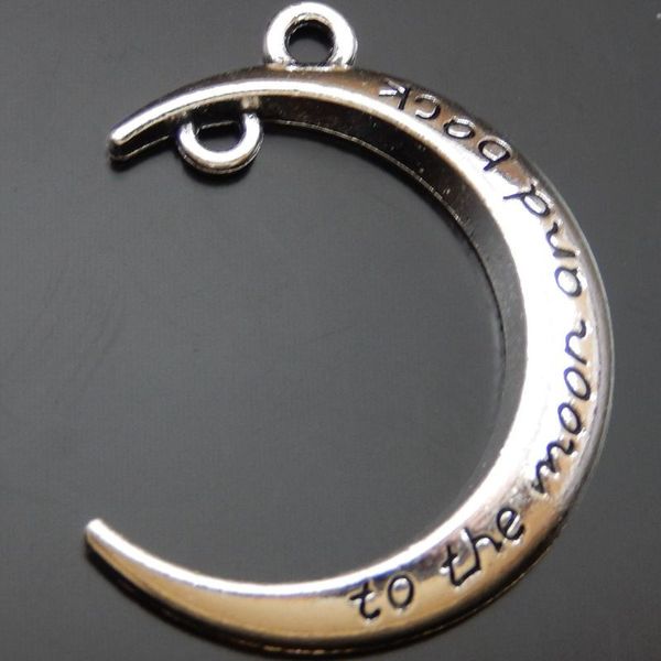 

12pcs antique silver alloy moon pendant charms jewelry finding 34*25*4mm 50039 jewelry making, Bronze;silver