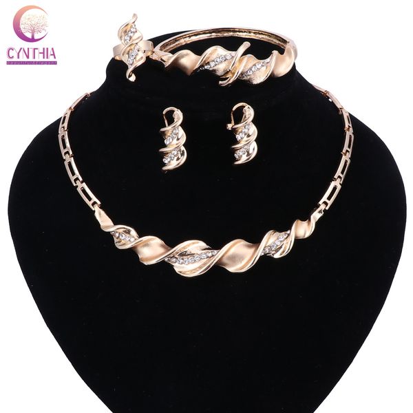 

dubai jewelry set fashion gold color big nigerian wedding african beads jewelry set costume design necklace earring set, Black