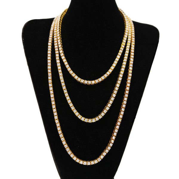 

Europe and America Hotsale Gold Plated Rhinestone 20 24 30Inch Chain Necklace for Men/Women Luxury Chain for Party Wedding
