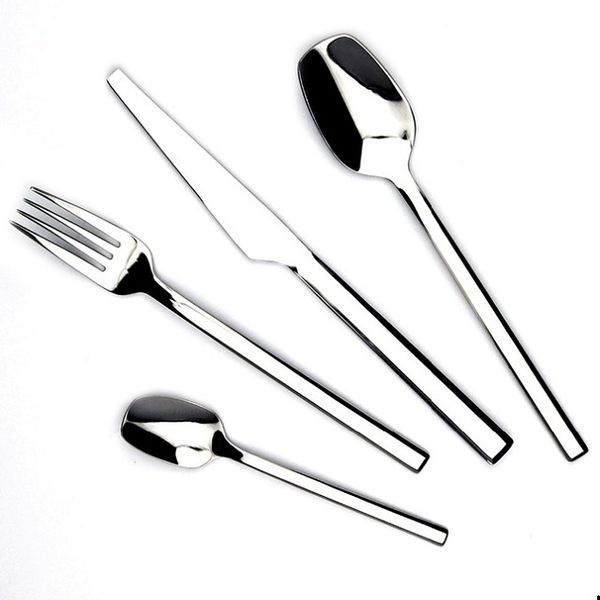 

jankng 4pcs/lot yayoda sliverstainless steel cutlery mirror polished knife fork spoon tea spoon set western dinnerware sets free