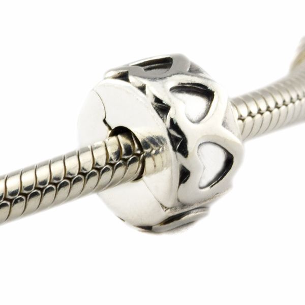 

fits for pandora bracelet 100% 925 sterling silver clip beads row of hearts diy charms 2016 autumen jewelry 1pc/lot, Black