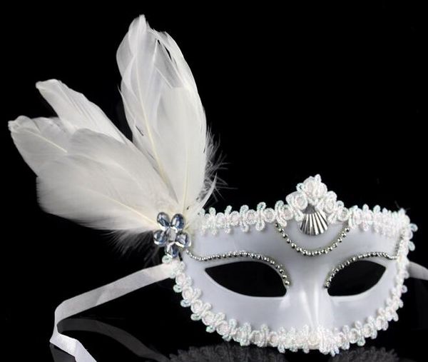 Masquerade Masks Men And Women Children Mask Catwalk Side Feather