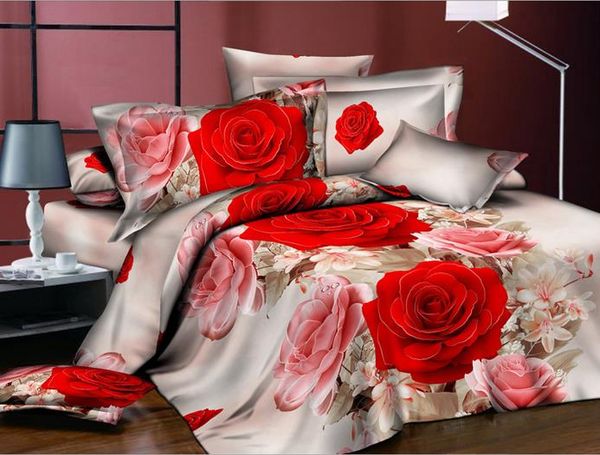 

new 4 pcs cotton designers 3d reactive printing bedding sets comforter/duvet covers bed cheet pillowcase bedclothes bed linen
