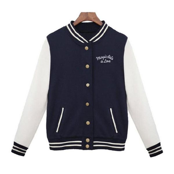 

splice sleeves baseball jacket casacos femininos college jackets harajuku style women bomper jacket 2017 autumn winter coats, Black;brown