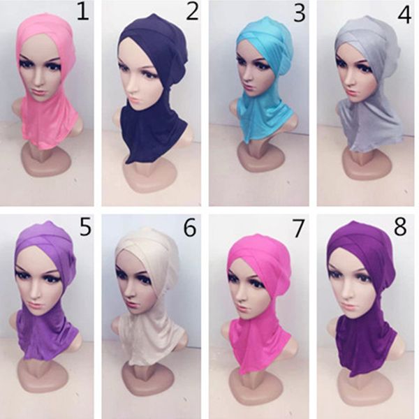 

wholesale-12 colors double cross cotton inner ninja scarf; islam inner hijab/scarf;muslim underscar, in5006, Blue;gray