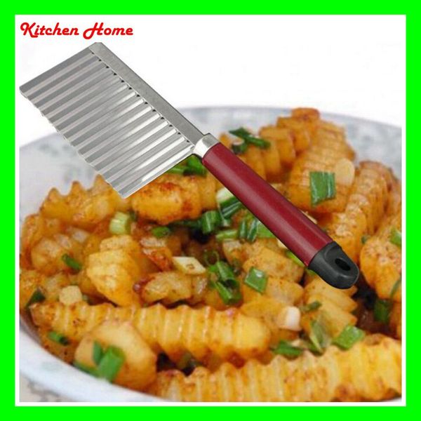 

stainless steel potato fry cutters wavy edged vegetable knife potato cut fries device kitchen vegetable fruit knives gadgets cooking tools
