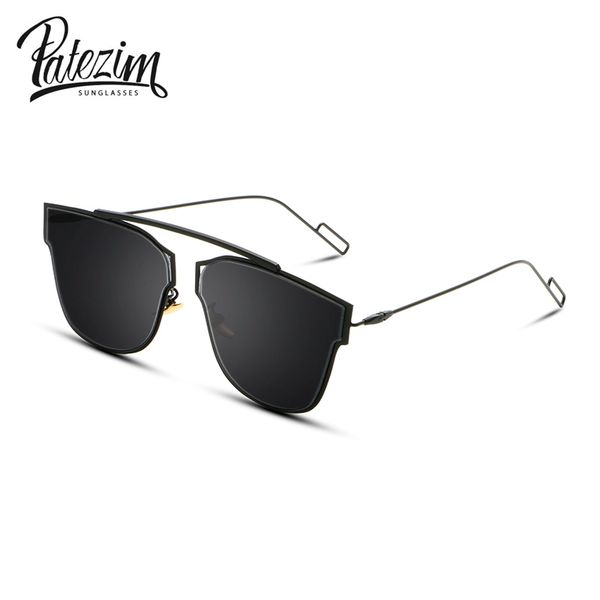 

wholesale- 2017 new fashion cat eye sunglasses brand designer rimless women metal sun glasses eyewear uv400, White;black