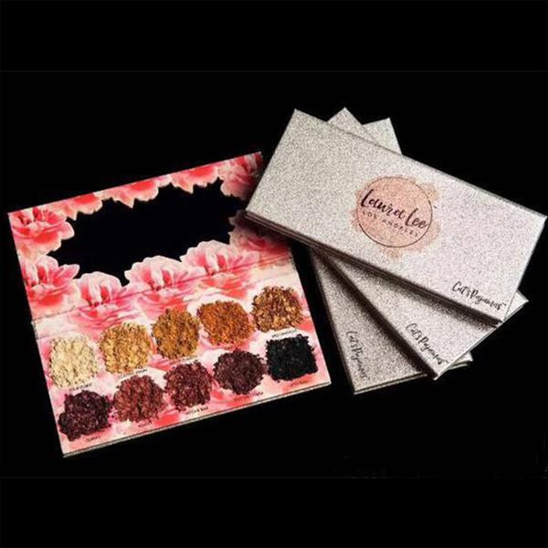 

new makeup eye shadow laura lee los angeles 10colors cat's pigment eyeshadow palette shimmer eyes 30pcs dhl shipping