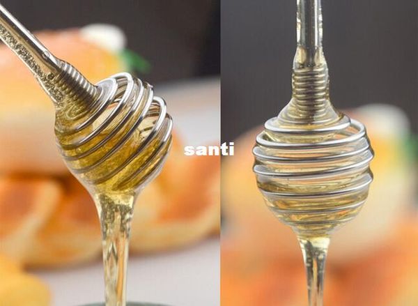 

new arrive stainless steel honey spoon stick kitchen honey stir bar swizzle stick egg beater whisk mixing tool