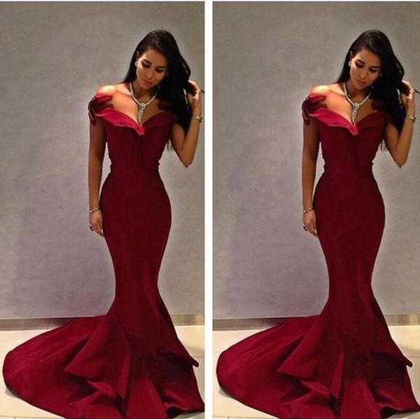 

2017 красный новый сексуальный с плеча v-образным вырезом без рукавов платья выпускного вечера mermiad длинные оборки длиной до пола, молния, Black