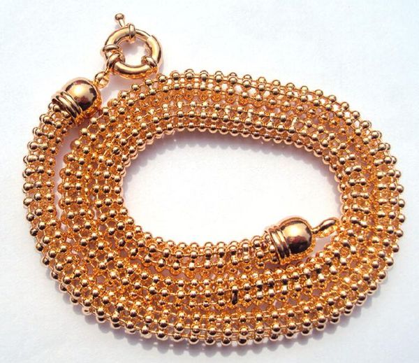 

18k ct gold filled men's woman rhombus 50cm lenght heavy chain necklace globule, Silver