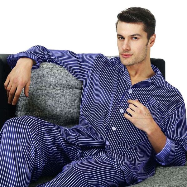 

wholesale-perfect gifts_ mens silk satin pajamas set pajama pyjamas pjs sleepwear set loungewear u.s,s,,l,xl,xxl,3xl plus_3 colors, Black;brown