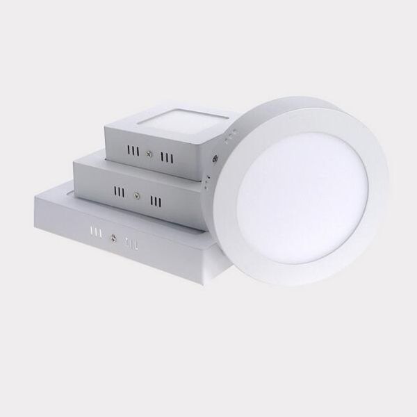 No Cut Decke 6 W 12 W 18 W Aufputz-LED-Downlight, quadratisches Panel-Licht, SMD, ultradünne Kreis-Deckenleuchte, AC110 V, 220 V