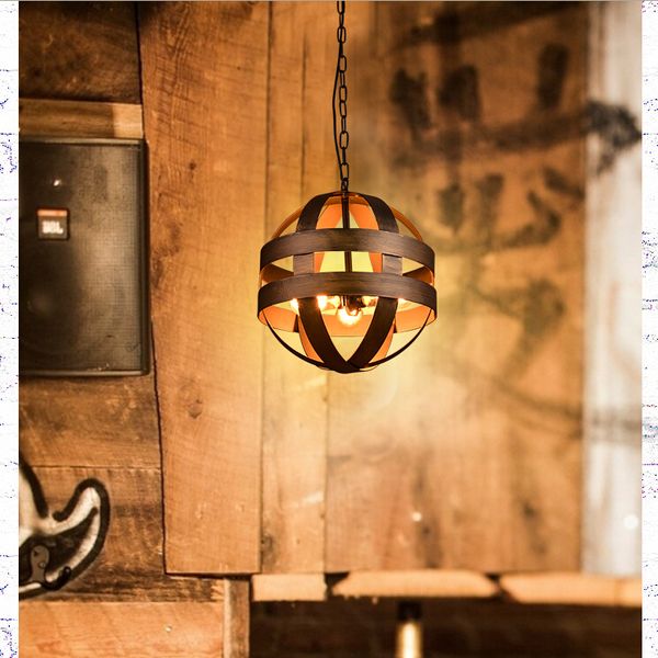 

vintage atom cyclopean wine barrel pendant lights chandeliers industrial iron round nordic art pendant lamps bar restaurant light fixtures