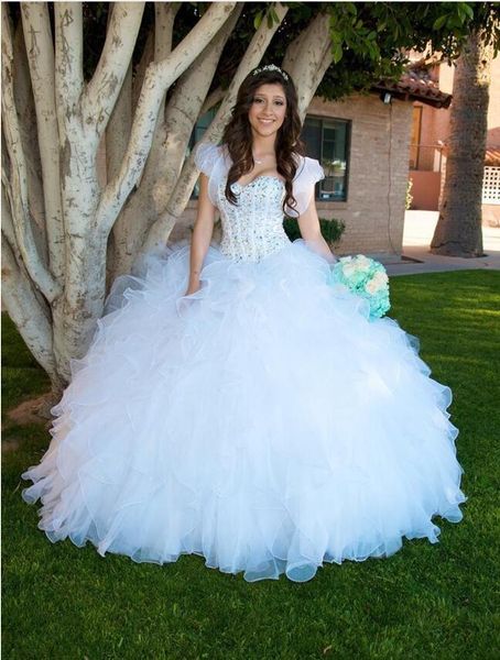 

2017 новое белое бальное платье принцессы платья quinceanera милая кристаллы из бисера ярусы с оборками длинные сладкие 16 выпускных платья, Blue;red