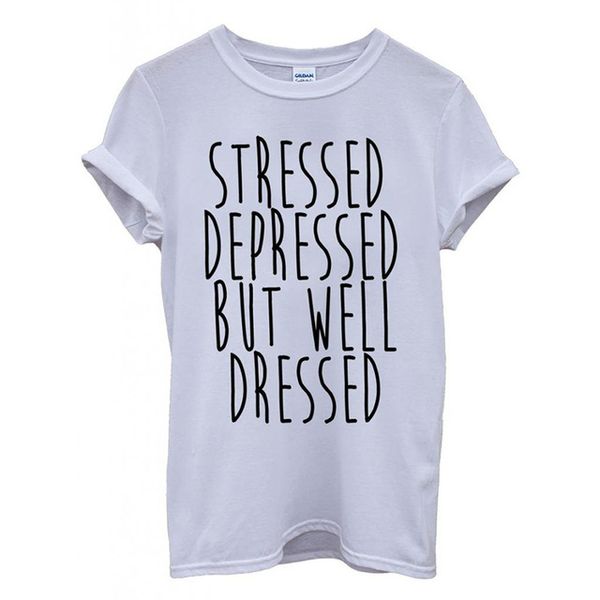 

white depressed but dressed shirt women cotton black wholesale-stressed harajuku t fashion will t-shirt cotton tee bpelx