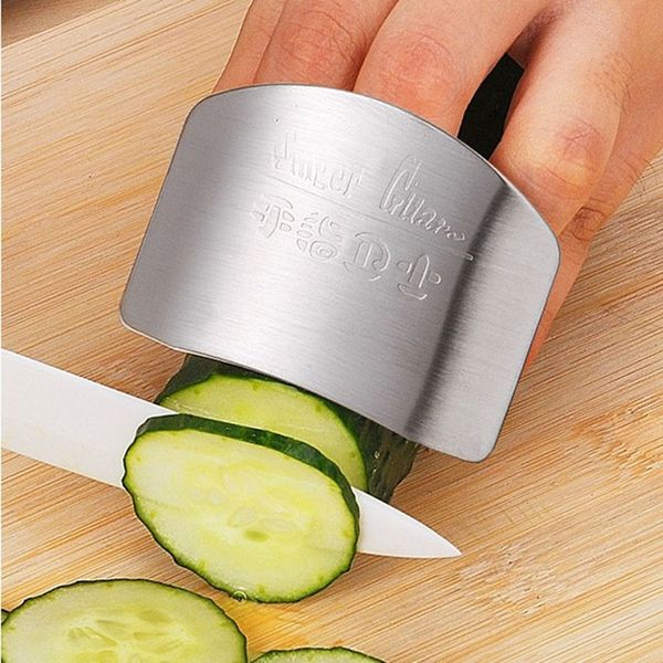 O envio gratuito de Cozinha Cozinhar Ferramentas Aço Inoxidável Dedo Protetor de Mão Guarda Design Personalizado Chop Segura Faca Fatia