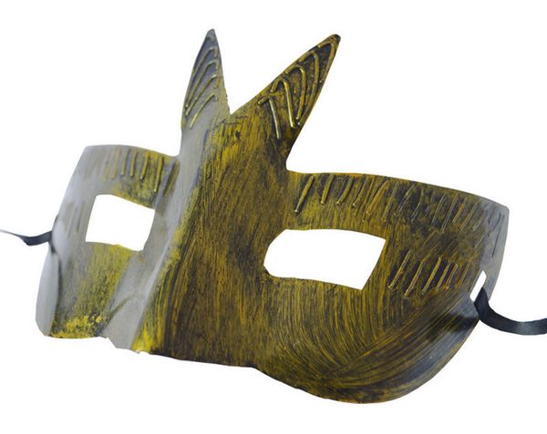 Neue Herren-Retro-Griechisch-römische Gladiator-Maskerademasken, Vintage-goldene/silberne Maske, silberne Karnevalsmaske, Herren-Halloween-Kostüm-Party-Maske