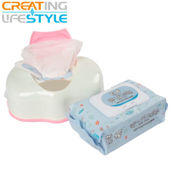 

wholesale- wet tissue box plastic automatic case real tissue case baby wipes press -up design home tissue holder accessories
