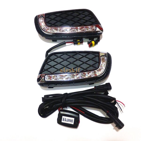 

july king led daytime running lights case for smart fortwo 2008-2011, led 6000k white front bumper drl, 1:1 replacement, fast shipping