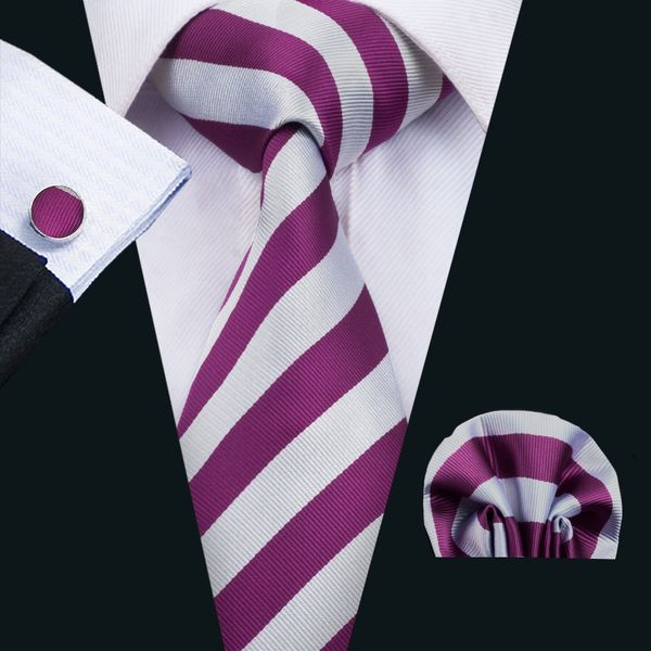 

классический шелковый галстук мужские stripes tie наборы фиолетовый шеи галстуки галстук hanky ​​запонки жаккарда сплетенные деловая встреча, Black;blue