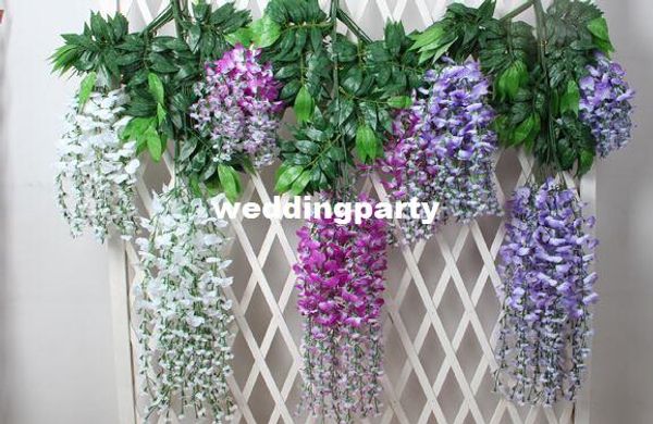 Atacado Wisteria Decoração Do Casamento 110 cm 75 cm 4 cores Artificiais Flores Decorativas Guirlandas para Festa de Casamento Em Casa