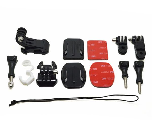 

Safety Starp+Curved/Flat Sticker+J Hook Mount+Buckle Mount+Long/Short Vertical Hinge+Rubber Lock+Screw For Gopro Hero6 black 5 4 3 2 SJCAM