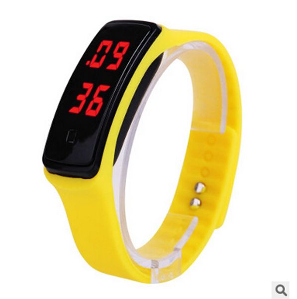 

2016 fashion sport led touch screen watch candy jelly silicone rubber digital bracelet watches men women sports wristwatch dhl free, Slivery;brown