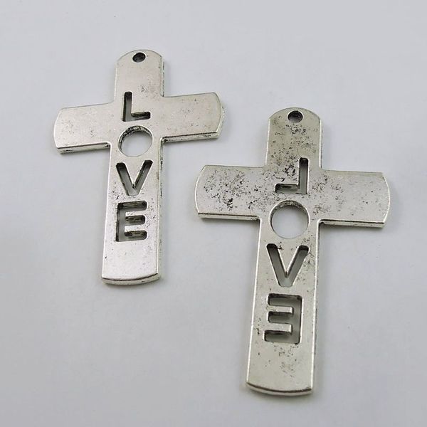 

6шт/упак. старинное серебро любовь крест сплава цинка кулон шарм ювелирные изделия поиск 63*40*2мм 36809 изготовление ювелирных изделий, Bronze;silver