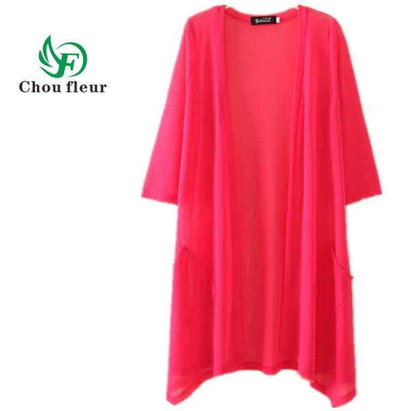 

wholesale- chou fleur long cardigan female thin summer sweater conditioning gauze silk coat plus l-4xl size, White;black