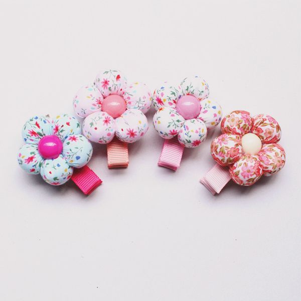 

2016 new style 20pc/lot floral design baby hair clip cute five leaves flower headwear kids colorful bb hairpins baby girls hair accessories, Slivery;white