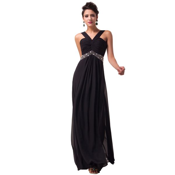 

Sexy black long prom dresses 2019 High Quality Spaghetti Strap Lace up Back Cap Sleeve A Line long Deep V Neck evening dress free shipping