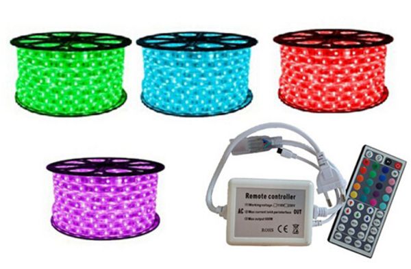 

20 м 220 В RGB светодиодные полосы лампы 5050 SMD веревка свет для Открытый сад уличного о