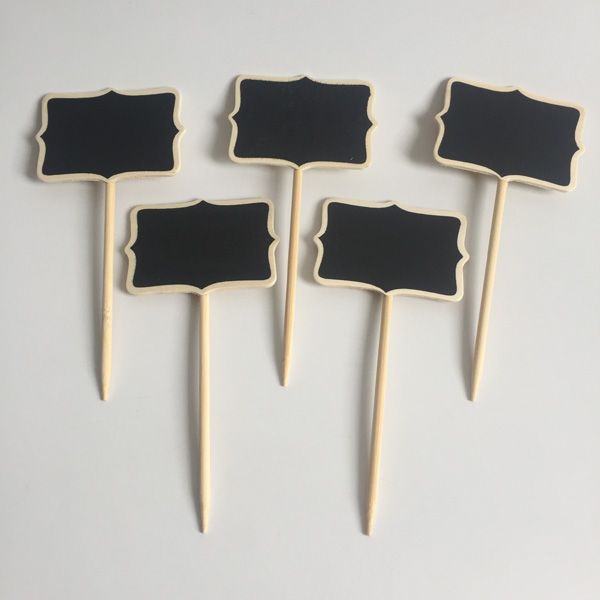 

100pcs garden tags markers nursery plant labels wood tags with blackboard wedding favor tags sf-131-3