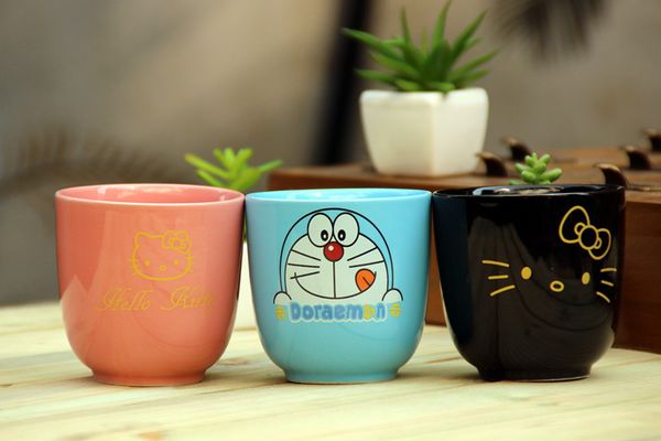 

wholesale- sales new arrivals kawaii doraemon cartoon novelty hello kitty porcelain cute pink milk coffe juice water readily mug bw45