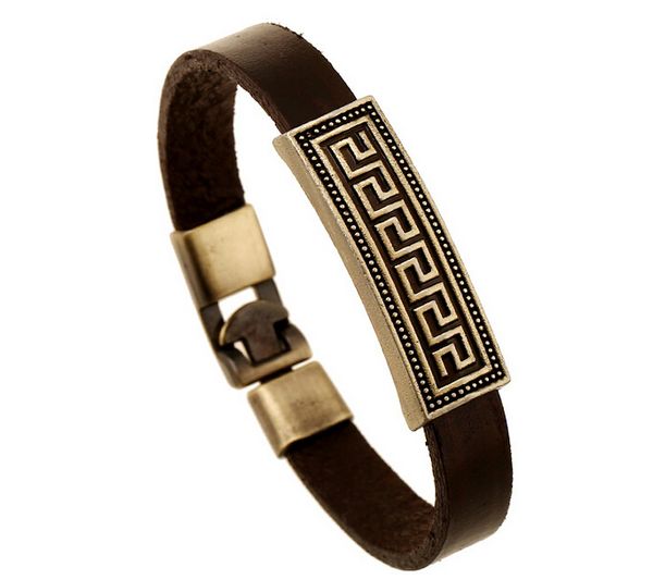 

fashion national wind 100% vintage leather bracelet boy/man alloy generous contracted leather bracelet 12pcs/lot drop shipping, White