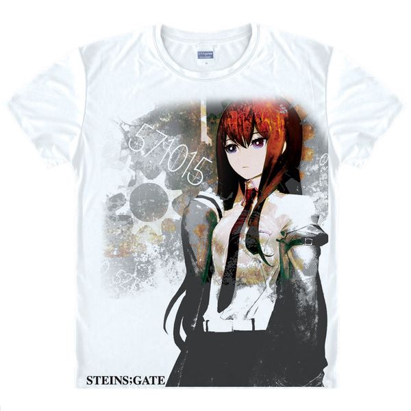 

anime shirt steins gate t-shirts multi-style short makise kurisu shiina mayuri cosplay motivs vintage printed shirts tee-style132-no16, White;black