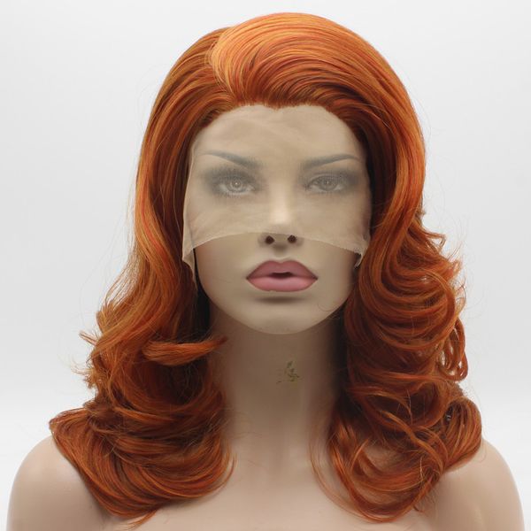 Iwona Hair Wavy Shoulder Length Blonde Red Mix Wig 19 144 3100