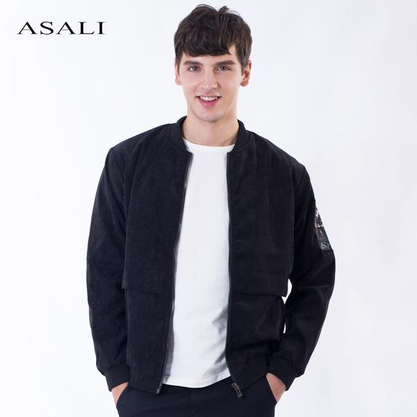 

wholesale- mens spring autumn jacket men casual loose solid outwear slim fit thin jacket brand clothing bomber jacket veste homme xxxxlj24, Black;brown