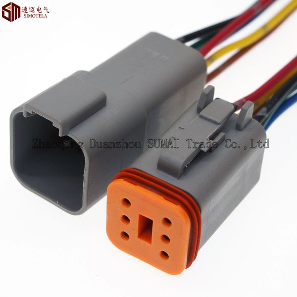 Deutsch DT06-6S e DT04-6P conjuntos 6 Pin Motor / Caixa de Velocidades conector elétrico à prova d 'água para o carro, ônibus, caminhão, barcos