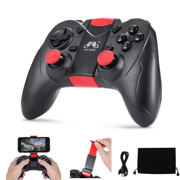 New Gen Game S6 Wireless Bluetooth Gamepad Vibration Joystick Gaming Controller for Android IOS Smartphone PC TV with Holder High Quality