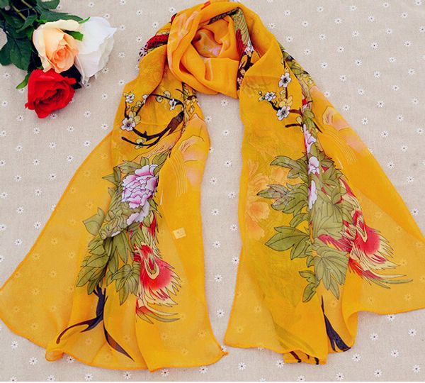 

50*160cm new arrival korean style floral printed lady chiffon silk scarves, Blue;gray