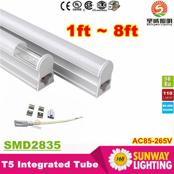 

t5 4ft 1200mm led tubes 22w 1.2m integrated led fluorescent tube lamp 96leds smd2835 cri>85 ac 85-265v + ce rohs ul saa