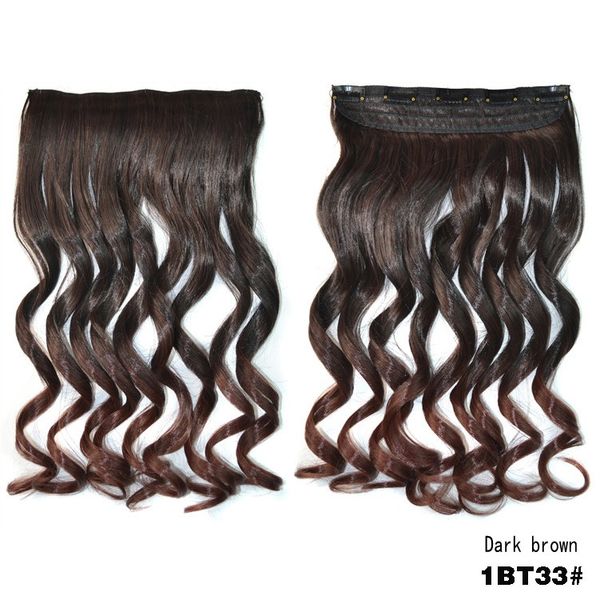 

sara mega peruvian kinky curly wavy clip in hair extensions weave 45cm,18inch marley braiding hair hairpiece brown pieces synthetic hair, Black;brown