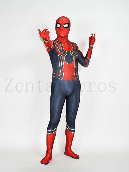 

iron spider costume spider-man homecoming suit, Black;red