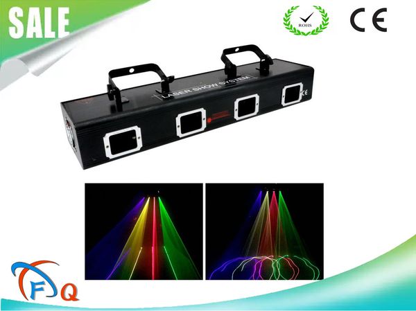 

горячая продажа четыре головки 4 цвета rgby лазерный луч света диско dj club партия праздник света