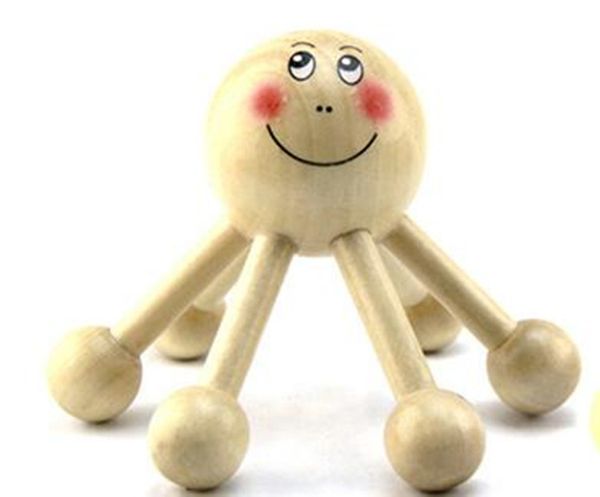

dropshipping cute six hexagon wooden head massager for neck leg hand feet back shoulders and body massage 11.5x 9cm