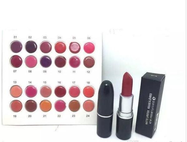 Lipstick Frete grátis 24 PCs Frete grátis Maquiagem Novo batom de vinte e quatro cores