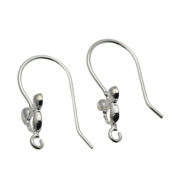 

beadsnice handmade jewelry findings 925 sterling silver ear hook earring wires earring components gift for her id 34923, Slivery;crystal
